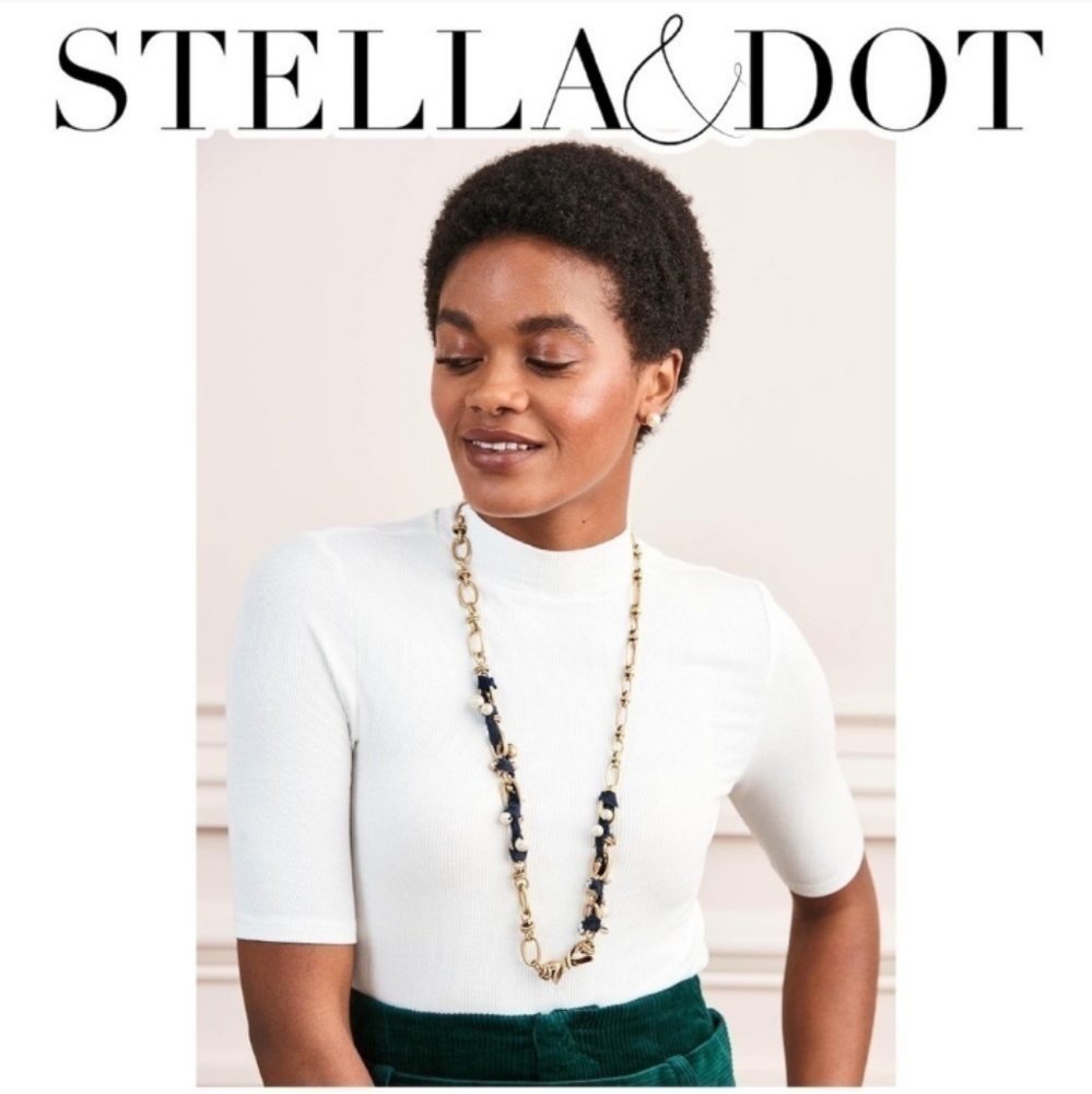 🆕 Stella & Dot French Twist Ribbon Necklace